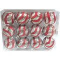 Queens Of Christmas Queens of Christmas WL-ORN-12PK-CL-RSG Clear Ball Ornament with Red; Silver & Gold swirl Design - Pack of 12 WL-ORN-12PK-CL-RSG
